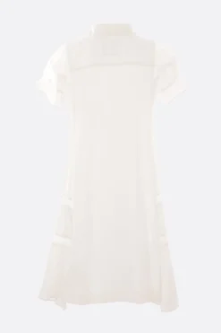 Abiti>SACAI abito chemisier in lana e raso Bianco