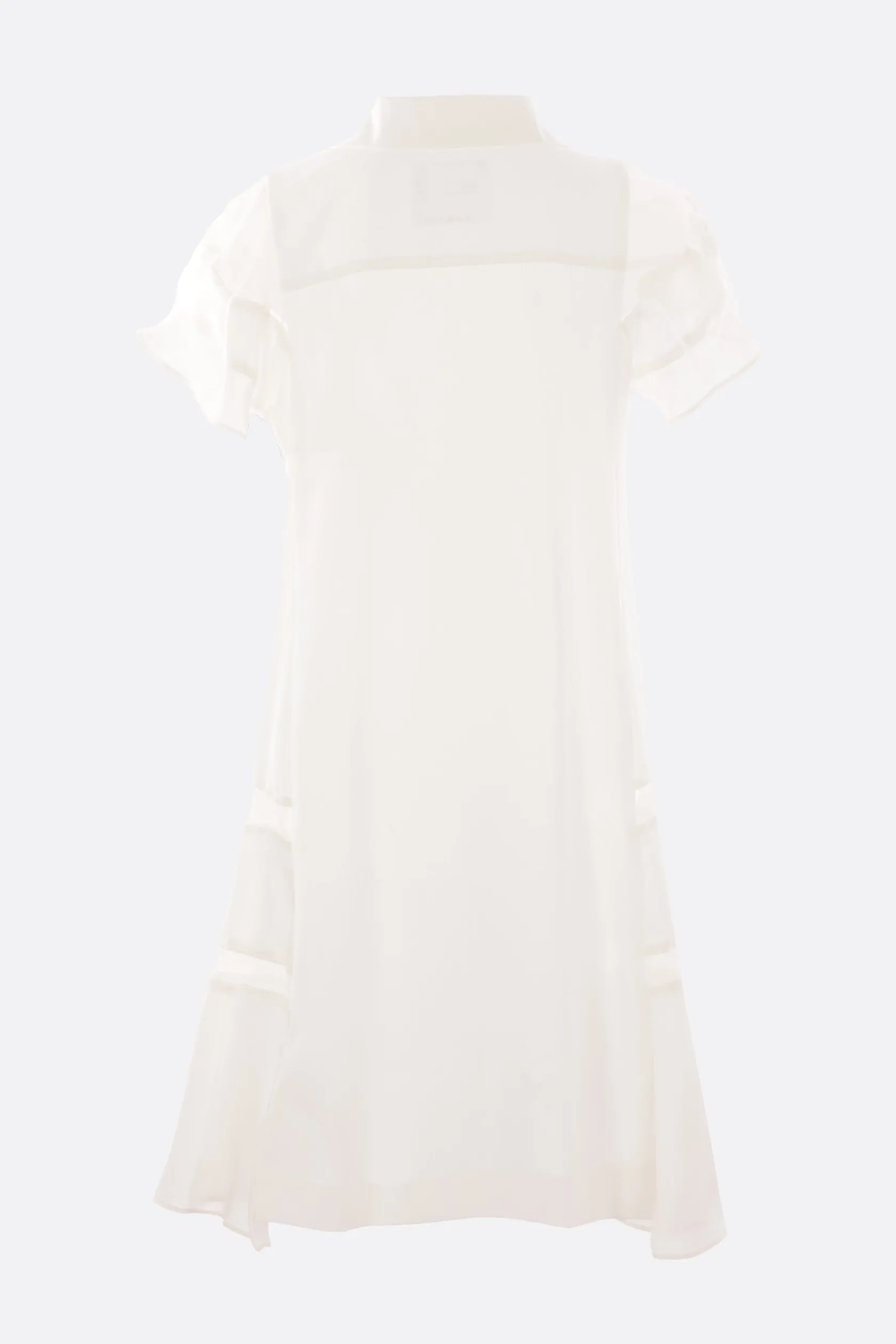Abiti>SACAI abito chemisier in lana e raso Bianco