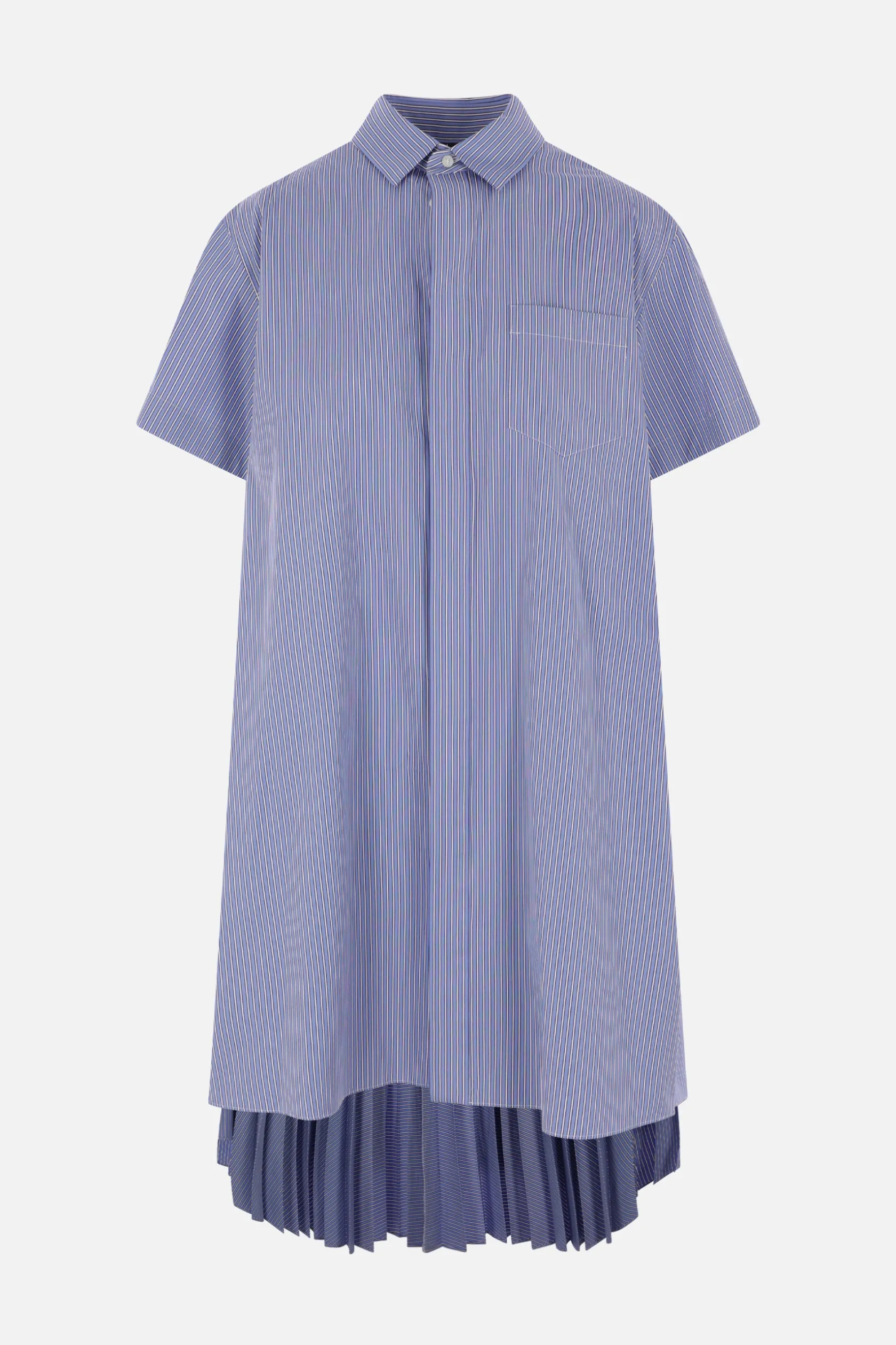 Abiti>SACAI abito chemisier in popeline a righe Blu