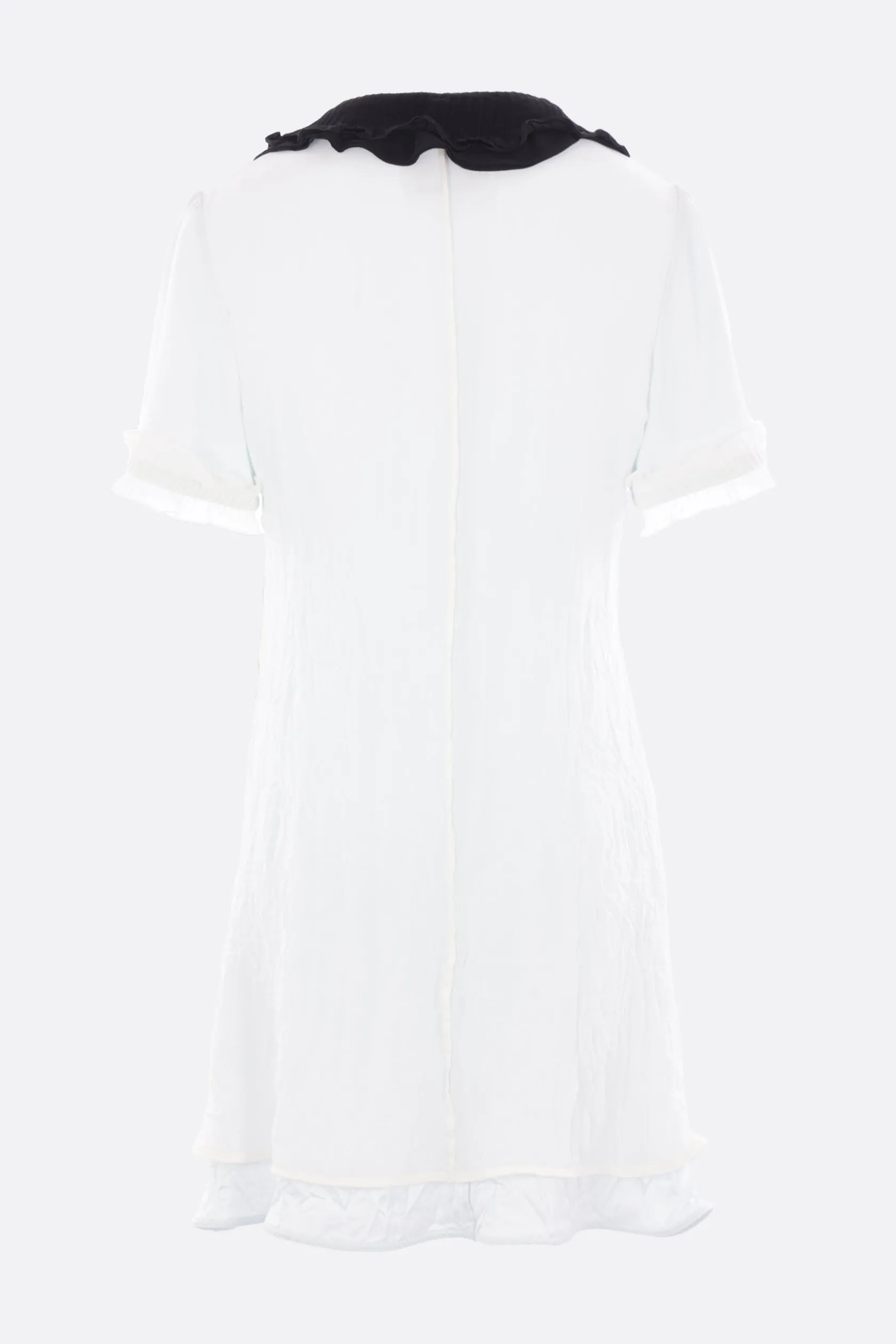 Abiti>JIL SANDER abito corto in georgette crinkled Bianco