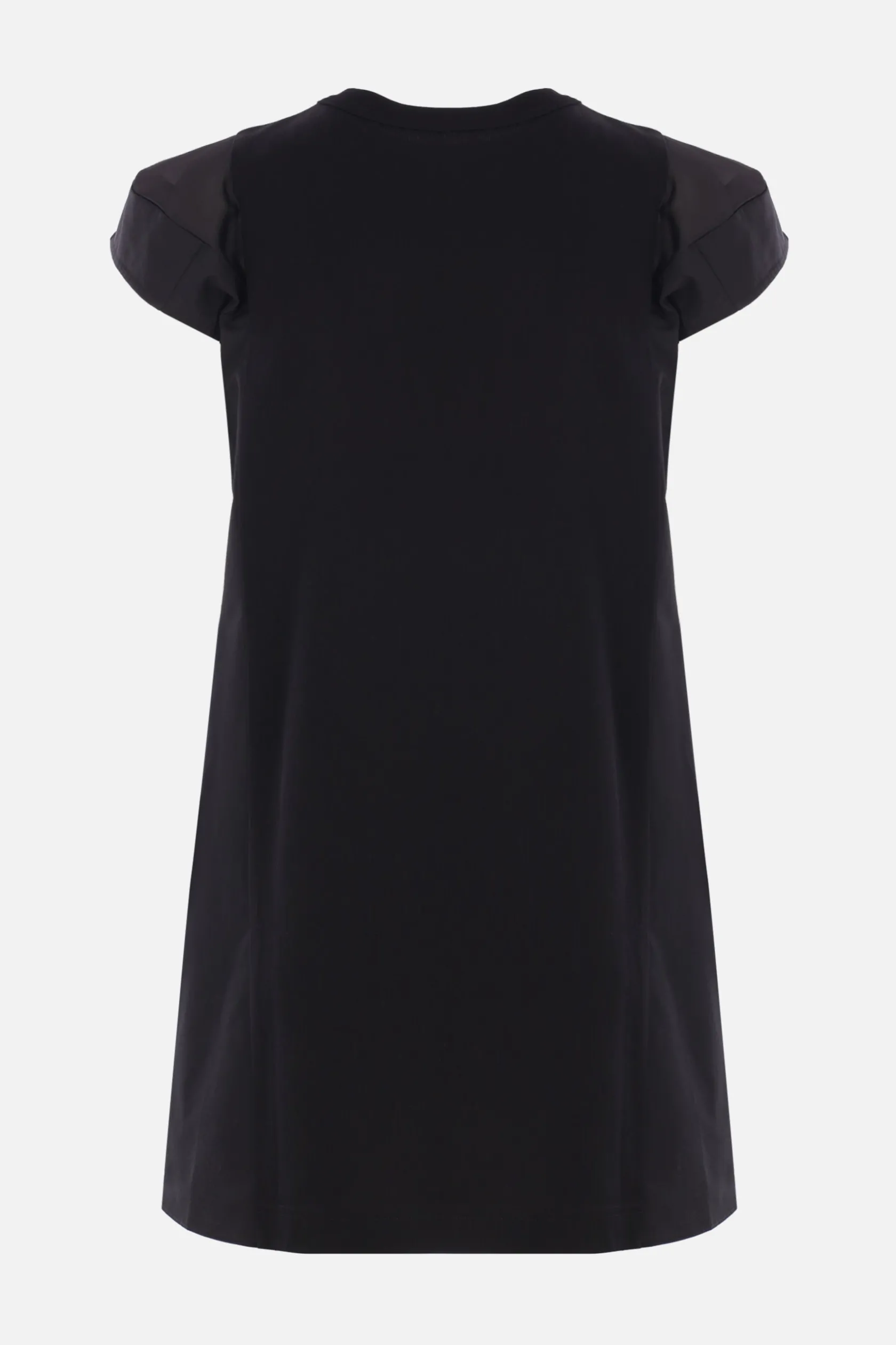 Abiti>SACAI abito corto in popeline e jersey Nero