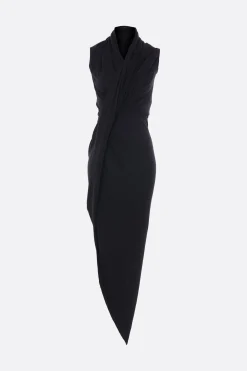 Abiti>BALENCIAGA abito drappeggiato in crêpe di jersey Nero