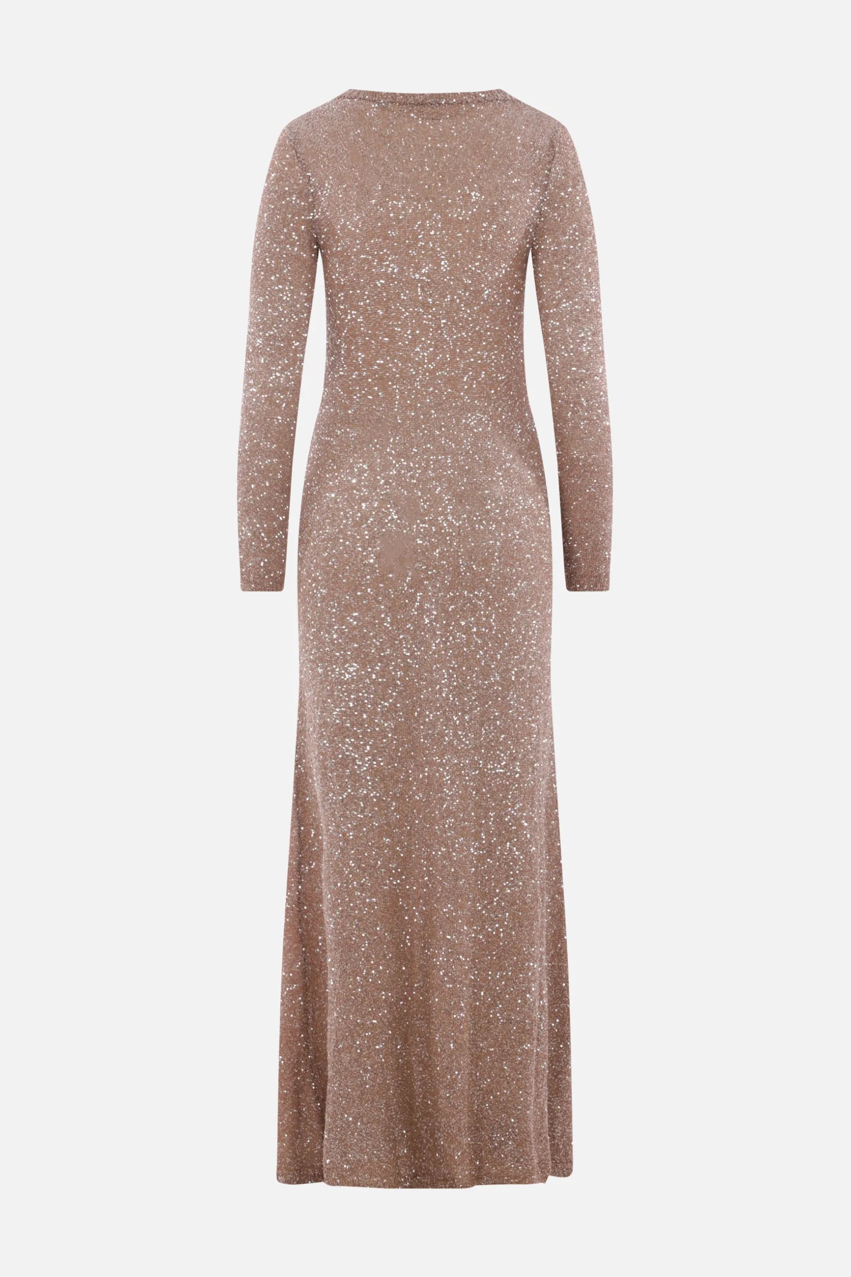 Abiti>BALENCIAGA abito lungo in maglia con paillettes Marrone