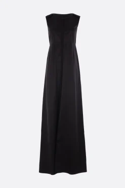 Abiti>MM6 abito smanicato in crêpe envers satin Nero