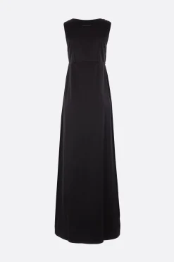 Abiti>MM6 abito smanicato in crêpe envers satin Nero