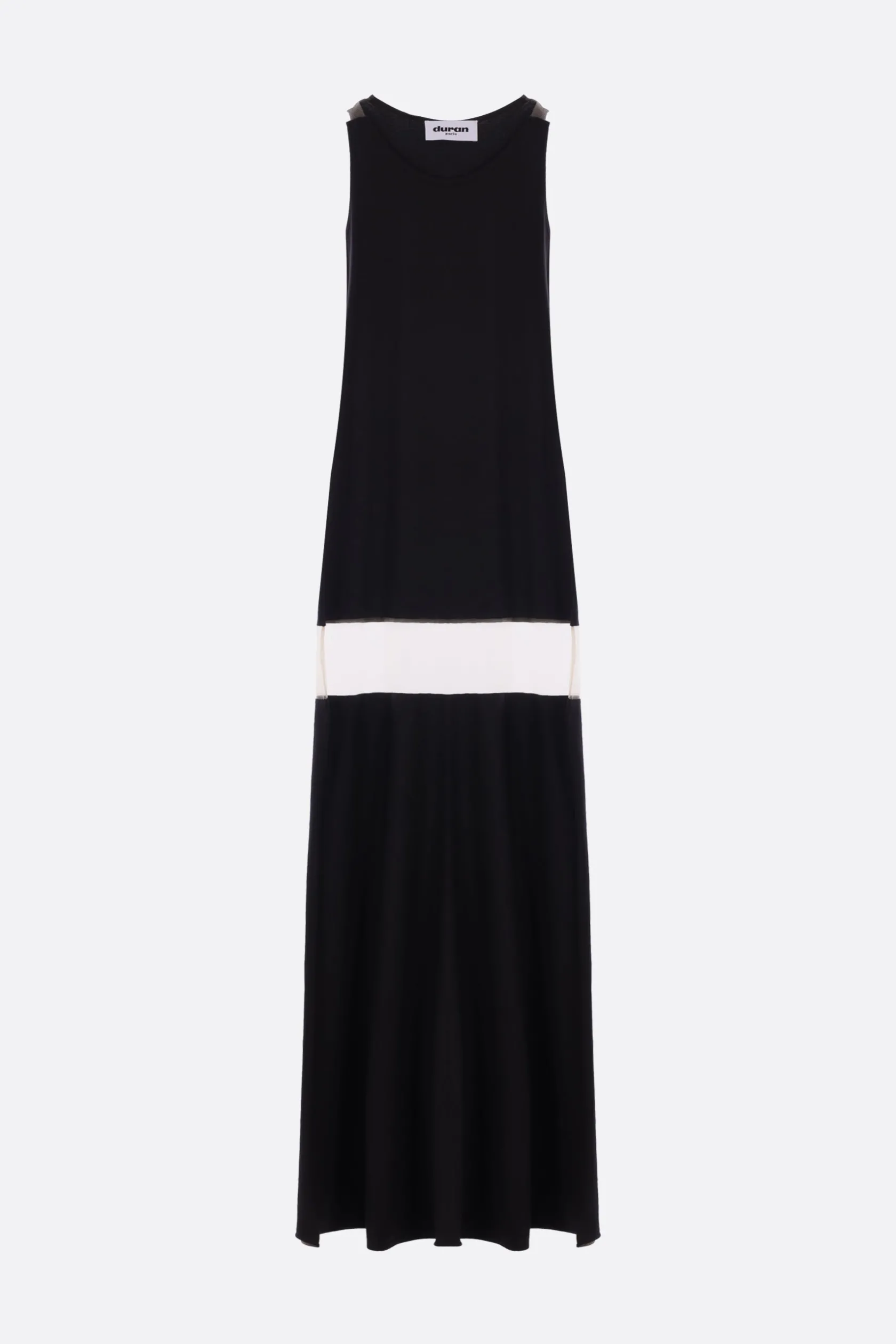 Abiti>DURAN LANTINK abito smanicato in jersey e mesh Nero