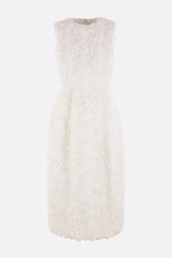 Abiti>COMME DES GARÇONS abito smanicato in mesh con fiori Bianco