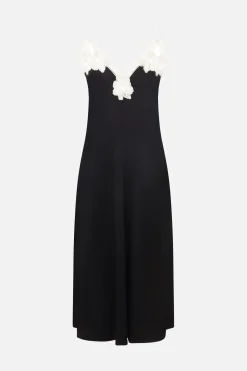 Abiti>JIL SANDER abito sottoveste in envers satin Nero