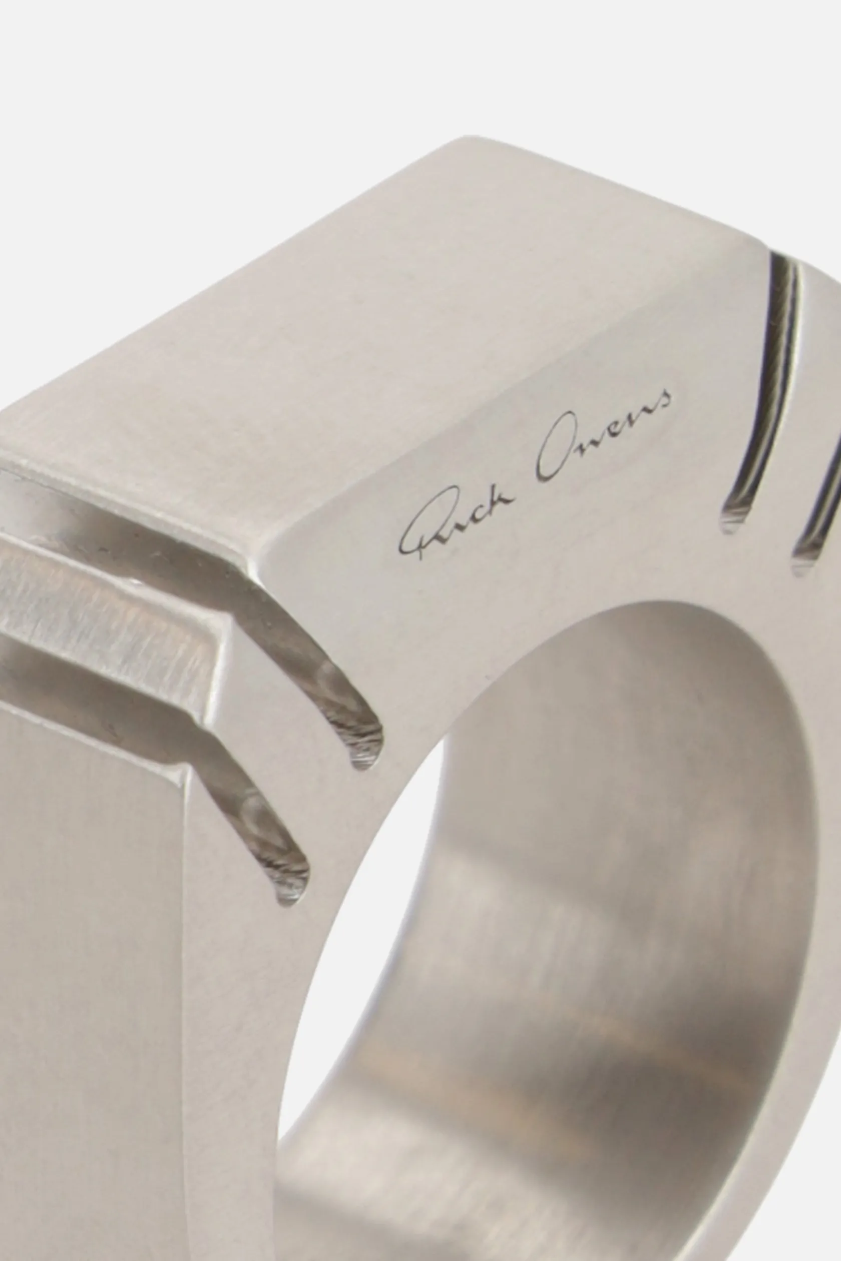 Gioielli>RICK OWENS anello Cut Beveled in ottone Argento