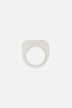 Gioielli>RICK OWENS anello Etched Beveled in ottone Argento