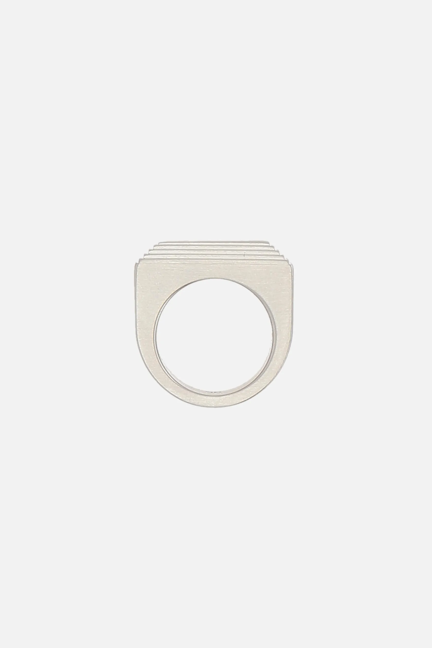 Gioielli>RICK OWENS anello Etched Beveled in ottone Argento