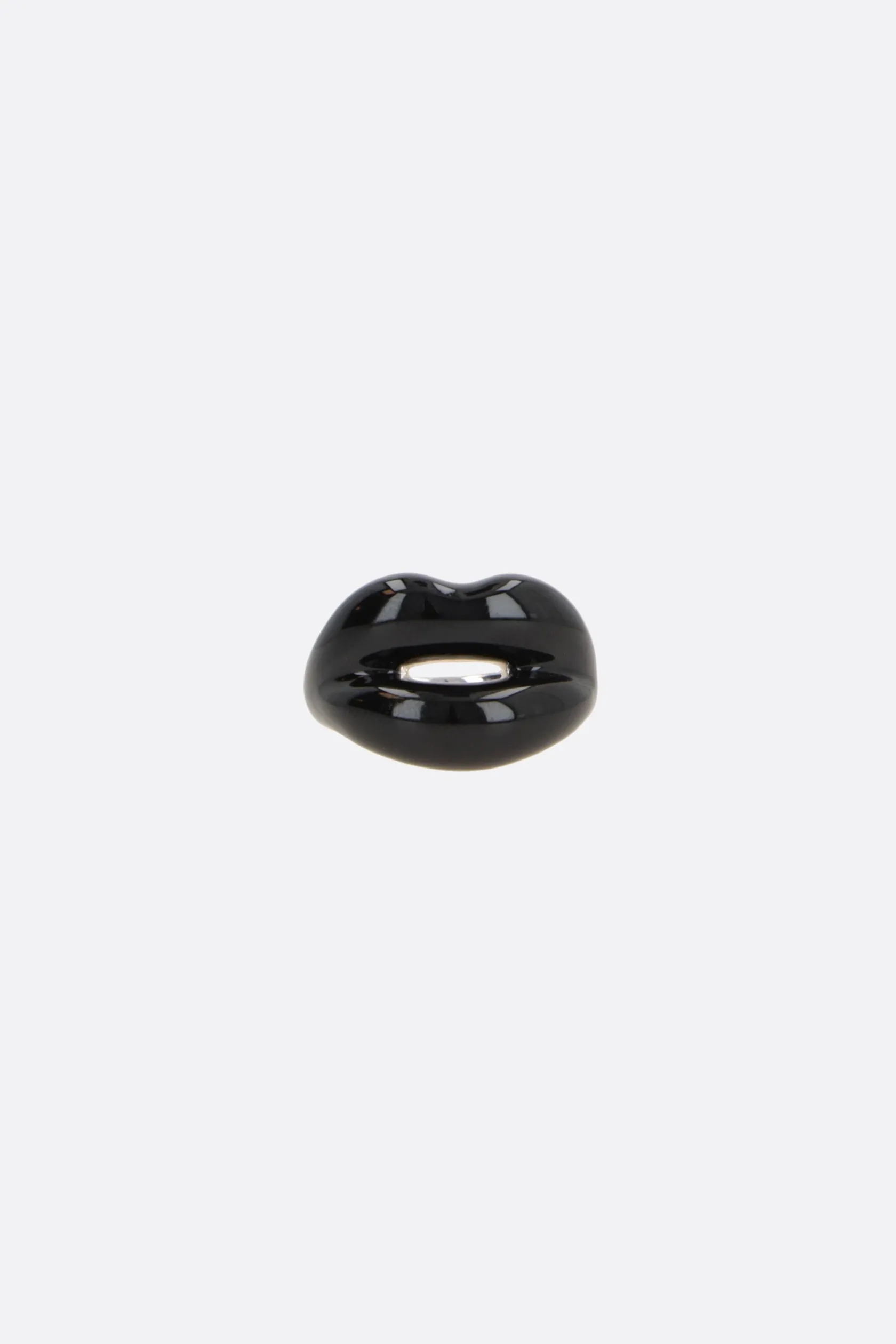 Gioielli>HOTLIPS BY SOLANGE anello Hotlips in argento smaltato Nero