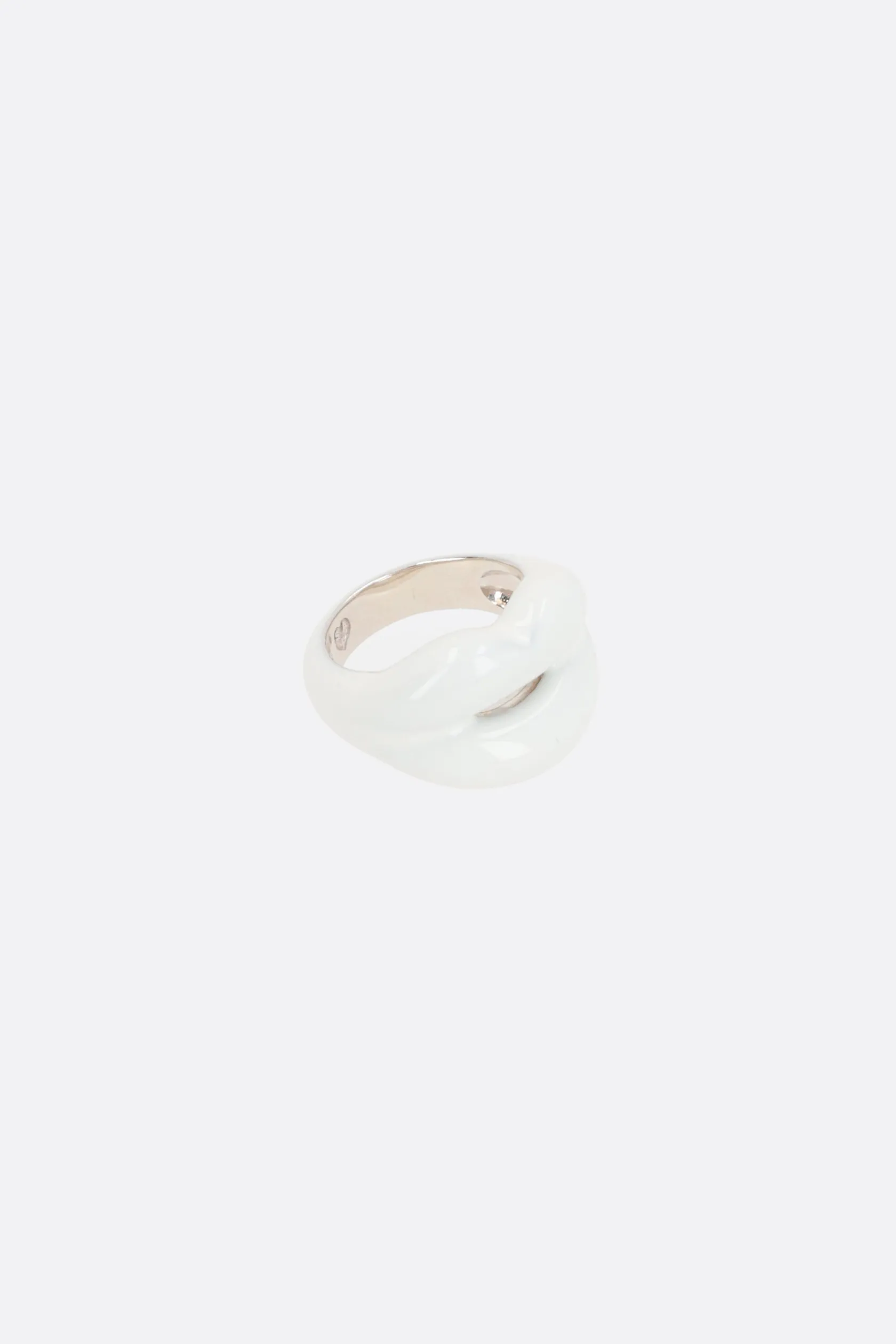 Gioielli>HOTLIPS BY SOLANGE anello Hotlips in argento smaltato Bianco
