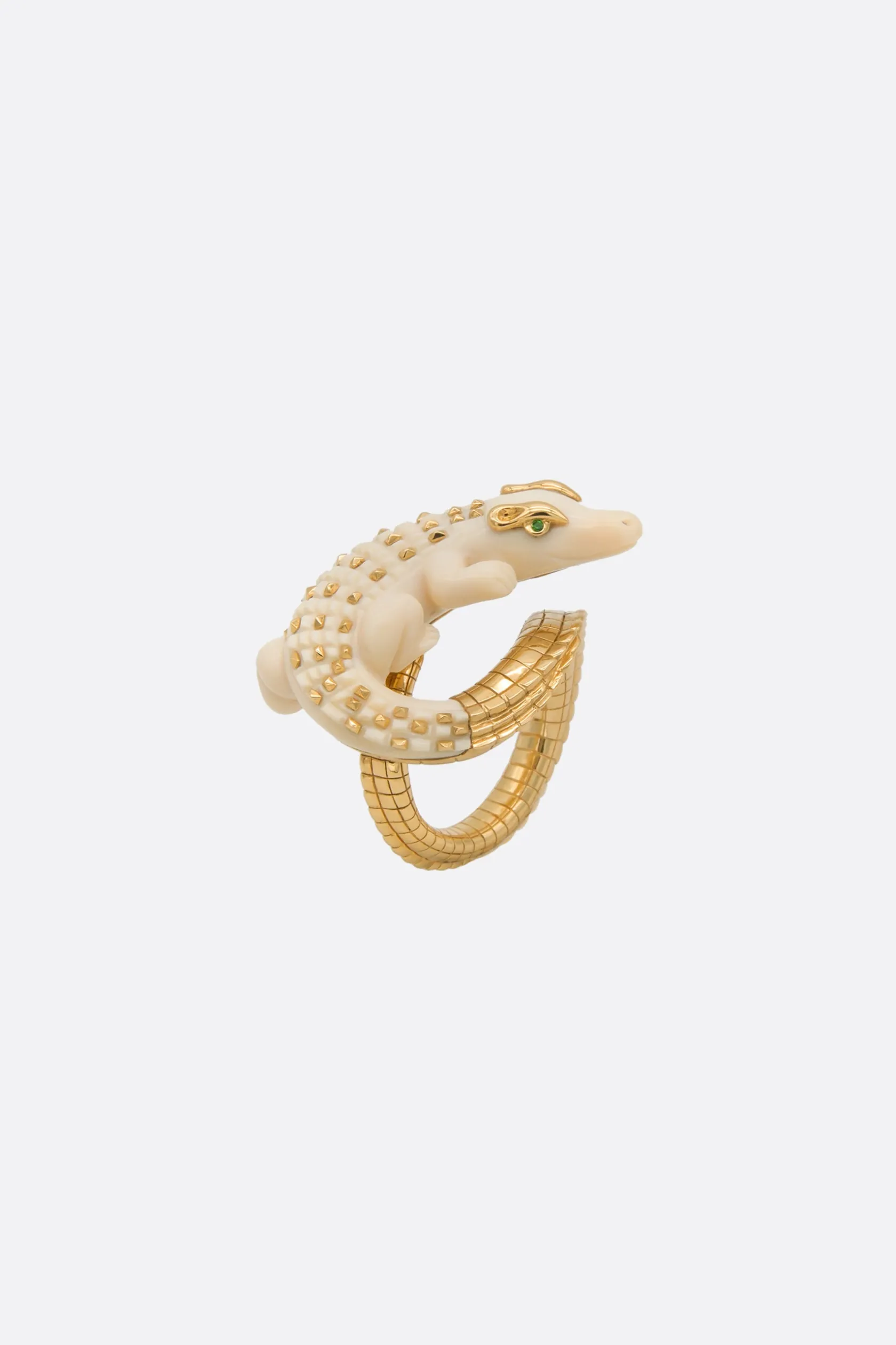 Gioielli>BIBI VAN DER VELDEN anello Mammoth Alligator Twist in oro 18k Multicolor