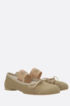 Scarpe Basse>MM6 ballerina Anatomic in raso Neutro