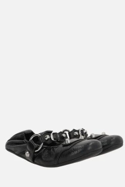 Scarpe Basse>BALENCIAGA ballerina City in pelle Arena Nero
