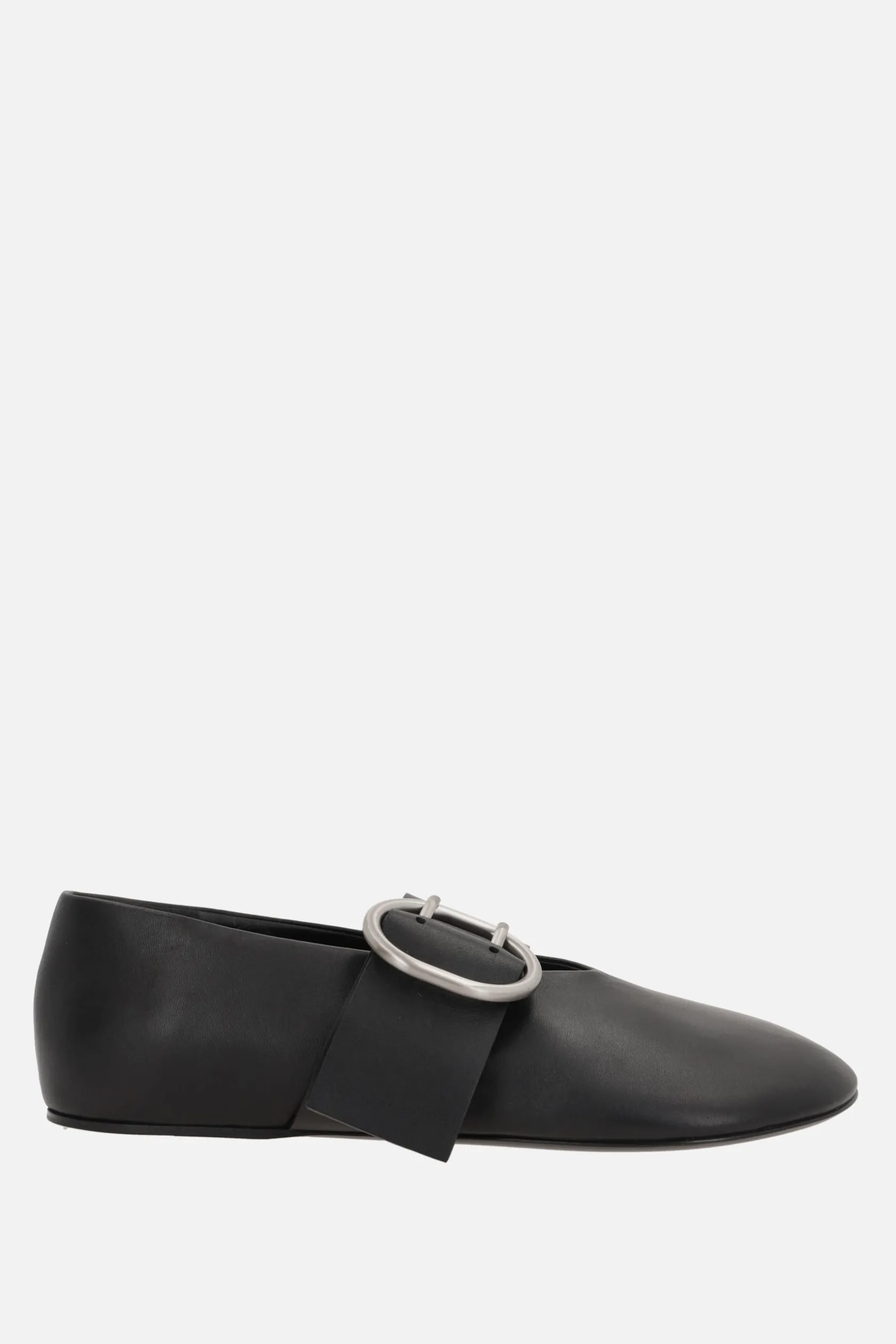 Scarpe Basse>JIL SANDER ballerina in nappa con fibbia Cannolo Nero