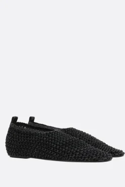 Scarpe Basse>TOTEME ballerina in nappa intrecciata Nero