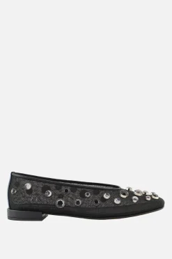 Scarpe Basse>GIORGIO ARMANI - 10 CORSO COMO ballerina in rete con strass Nero