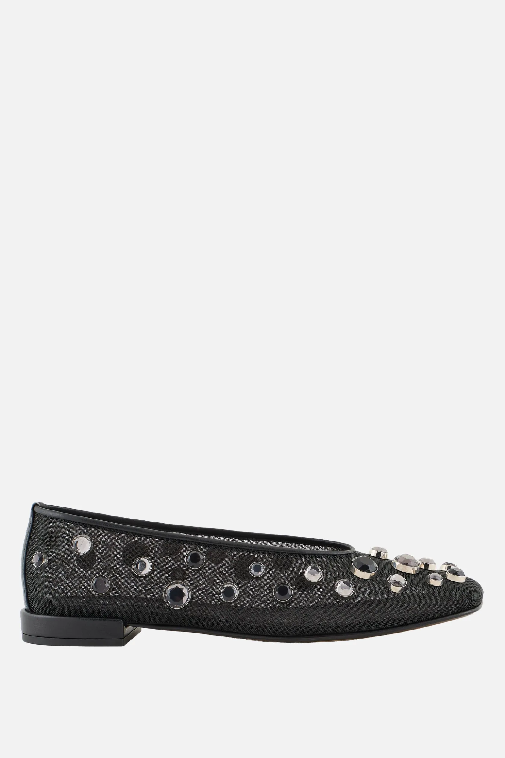 Scarpe Basse>GIORGIO ARMANI - 10 CORSO COMO ballerina in rete con strass Nero