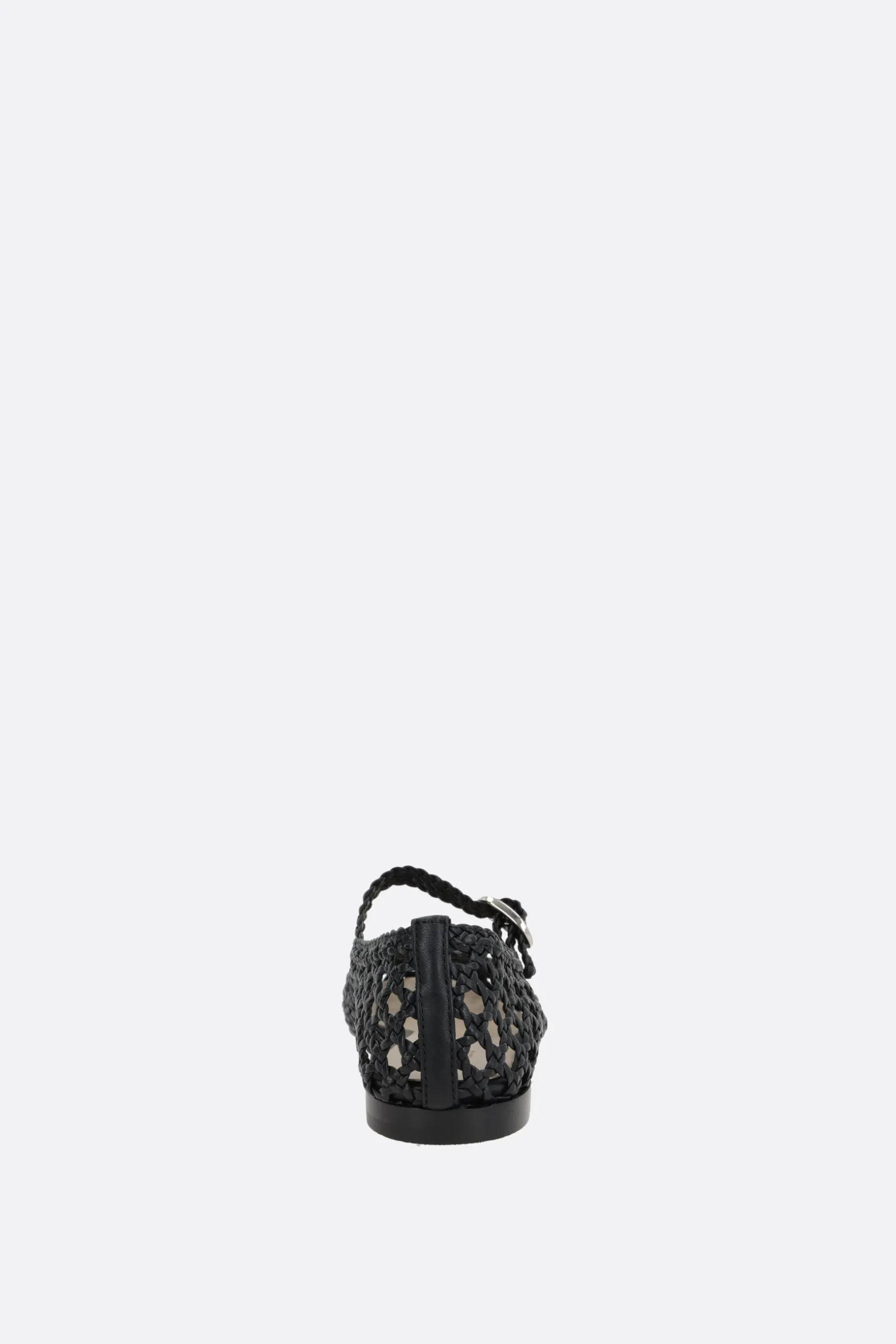 Scarpe Basse>LE MONDE BERYL ballerina mary-jane in pelle intrecciata Nero