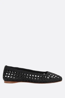 Scarpe Basse>PALOMA BARCELO' ballerina Shell in pelle intrecciata Nero