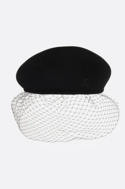 Accessori Da Indossare>MAISON MICHEL basco New Bonnie Veil in feltro Nero