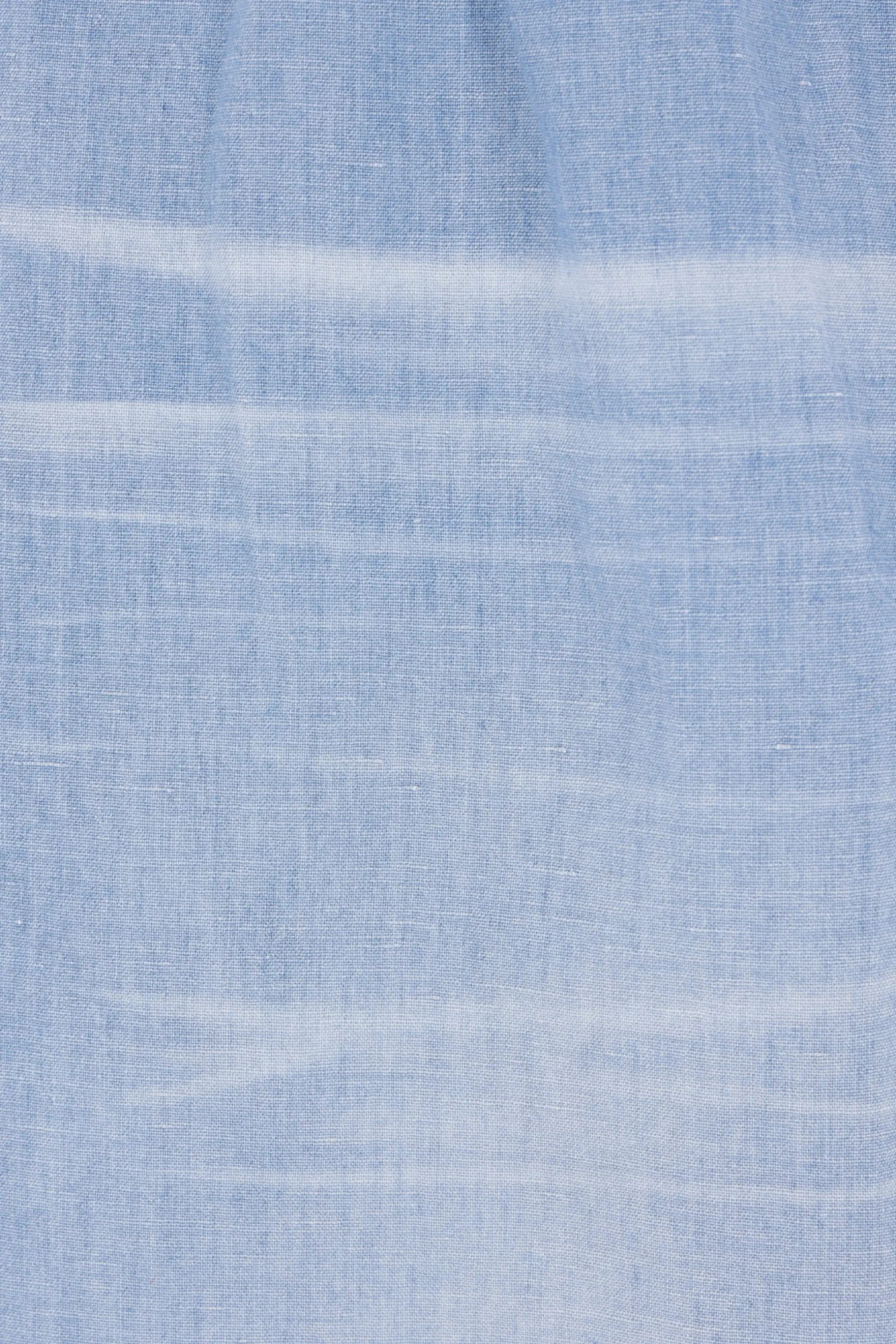 Pantaloni>ACNE STUDIOS bermuda in cotone e lino stampa logo Blu