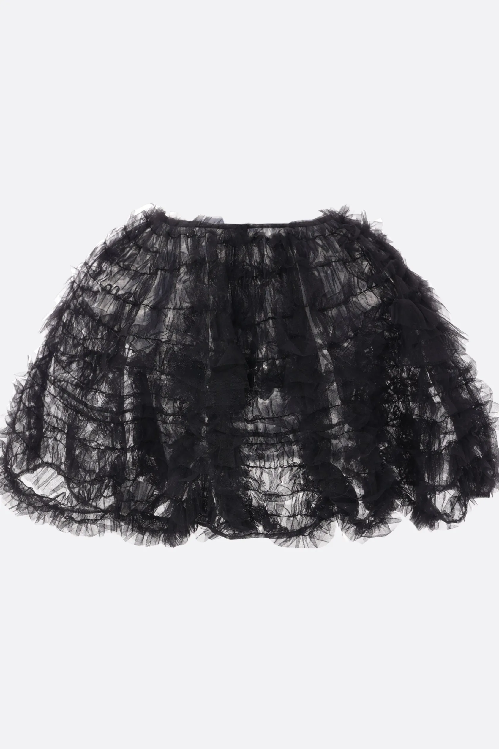 Topwear>MOLLY GODDARD bolero Greta in tulle con rouches Nero