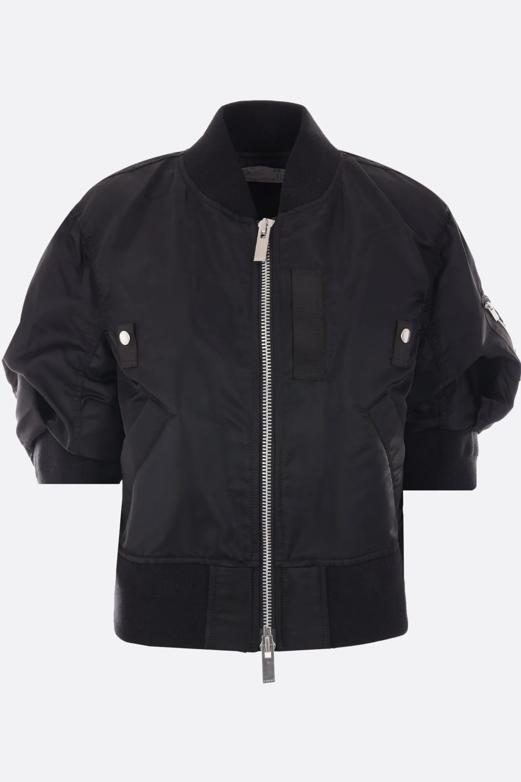 Capispalla>SACAI bomber a maniche corte in twill Nero