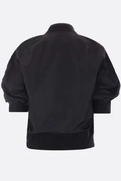 Capispalla>SACAI bomber a maniche corte in twill Nero