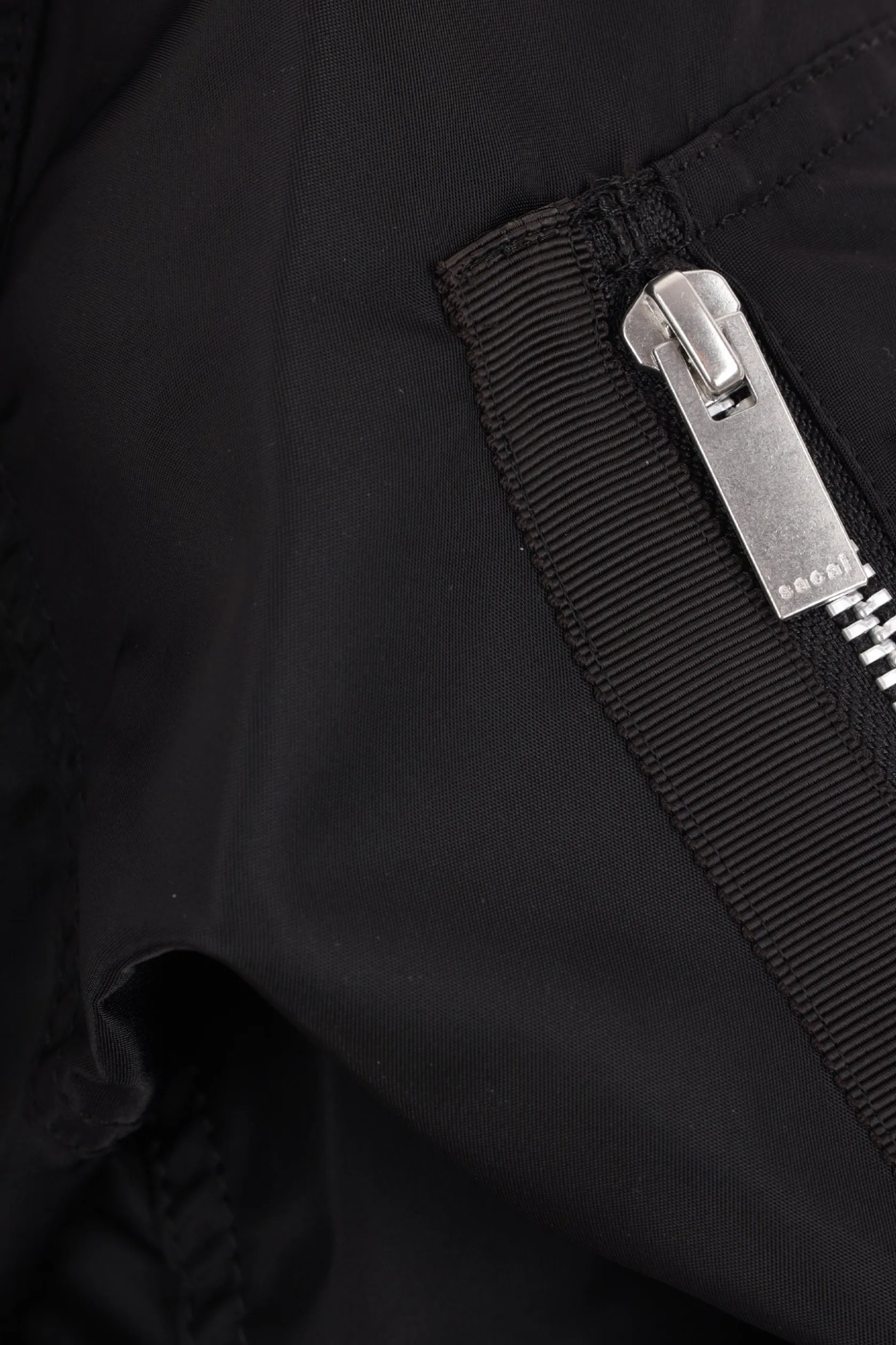 Capispalla>SACAI bomber a maniche corte in twill Nero