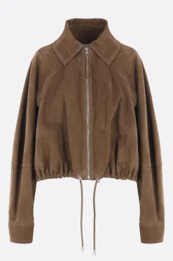 Capispalla>LOEWE bomber a palloncino in suede Verde