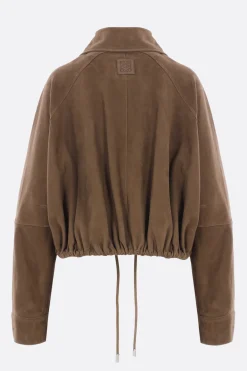 Capispalla>LOEWE bomber a palloncino in suede Verde