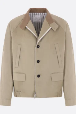 Capispalla>SACAI bomber chino in gabardine Neutro