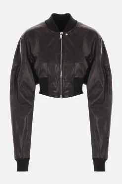 Capispalla>RICK OWENS bomber cropped Girdered in nappa Nero
