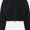Capispalla>CFCL bomber cropped Hypha in maglia a coste Nero