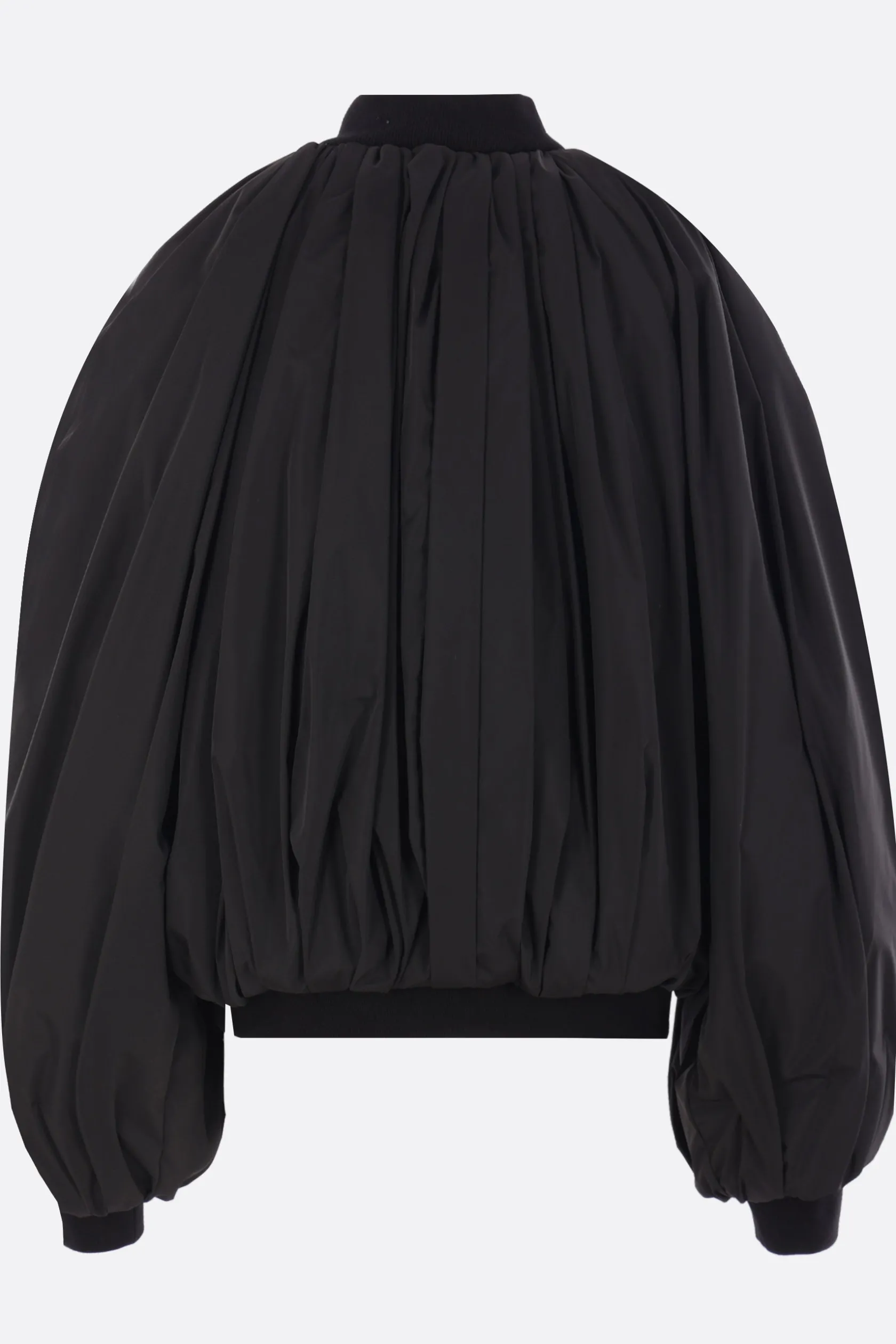 Capispalla>BALENCIAGA bomber drappeggiato in micro-faille tecnica Nero