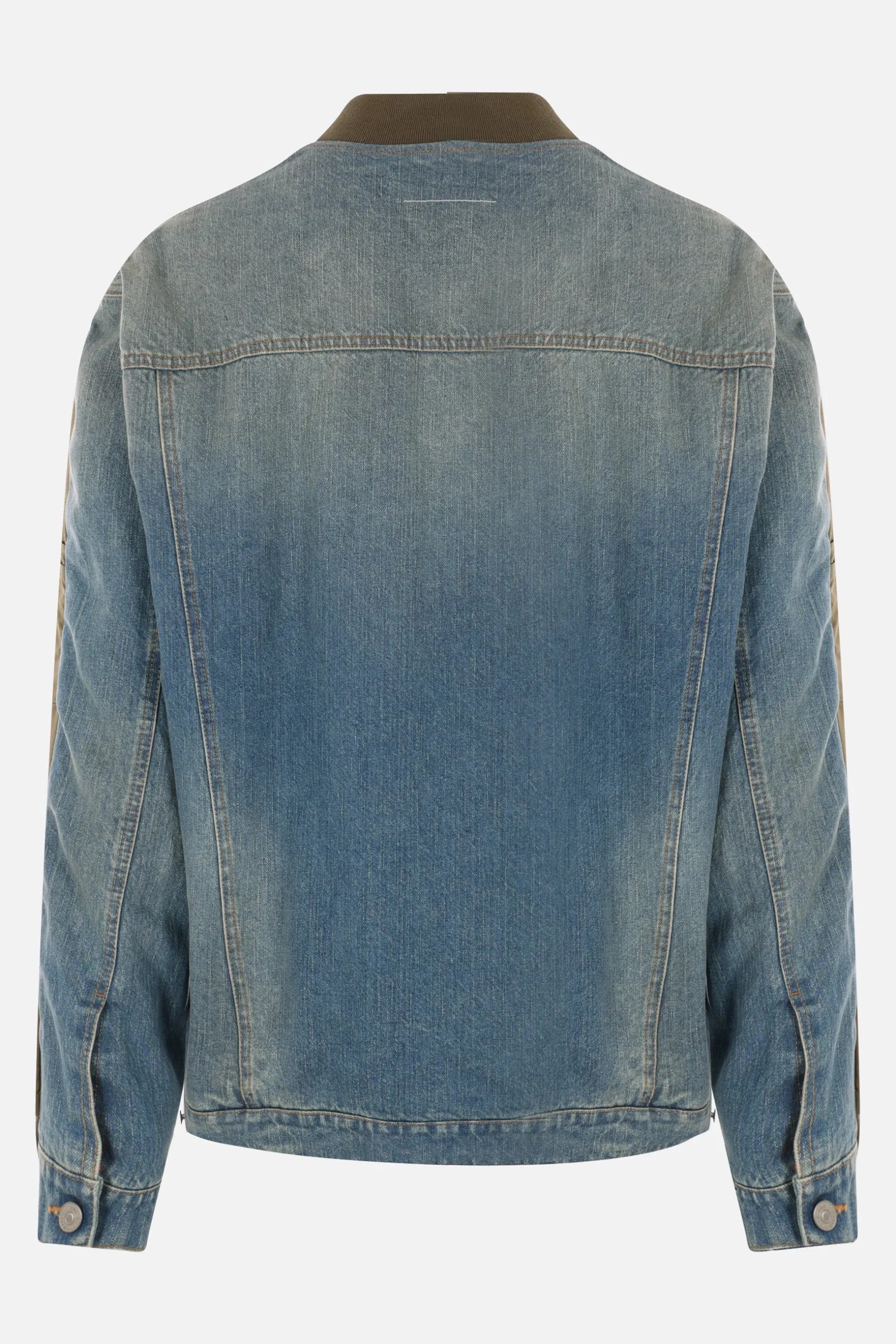 Capispalla>MM6 bomber imbottito in nylon e denim Verde