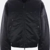Capispalla>ACNE STUDIOS bomber imbottito Logogram in nylon Nero