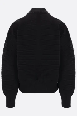 Capispalla>CFCL bomber in maglia a costine Nero