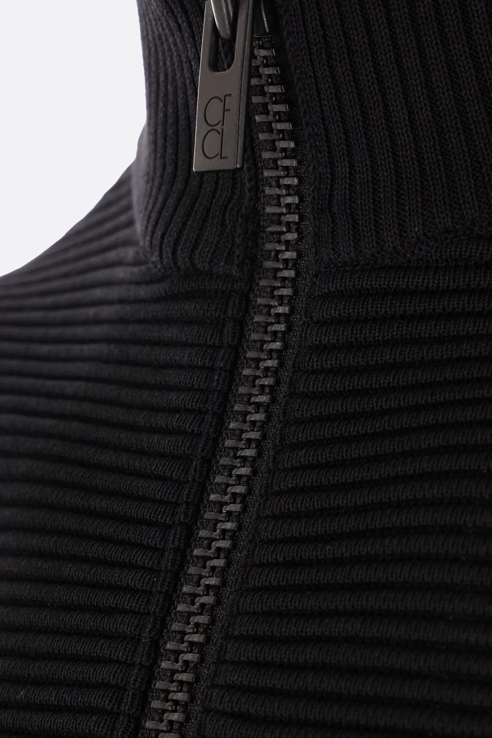Capispalla>CFCL bomber in maglia a costine Nero
