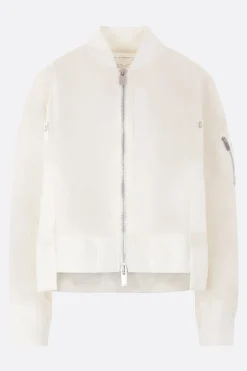 Capispalla>SACAI bomber in twill di nylon Bianco