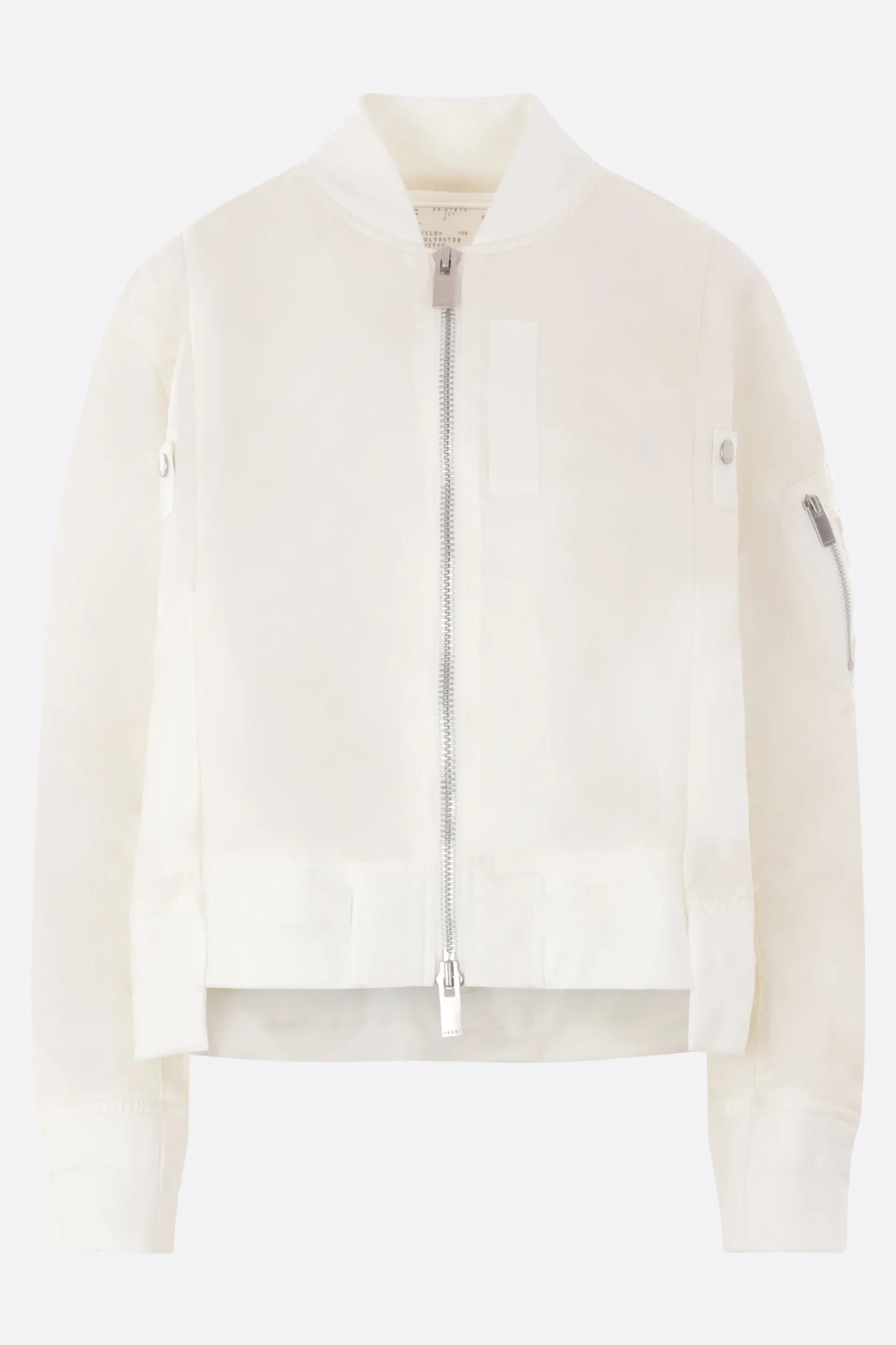 Capispalla>SACAI bomber in twill di nylon Bianco