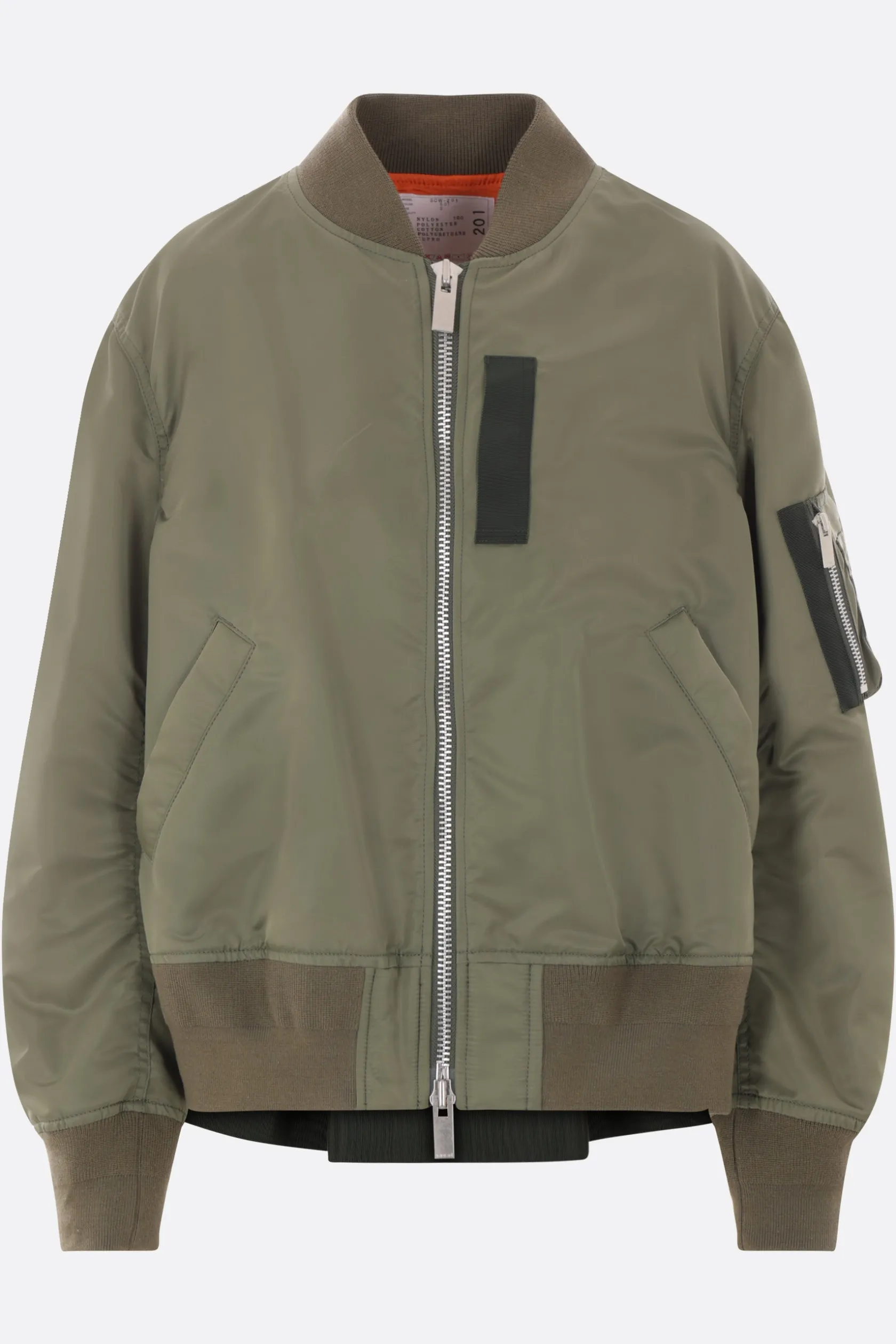 Capispalla>SACAI bomber oversize in twill di nylon Marrone