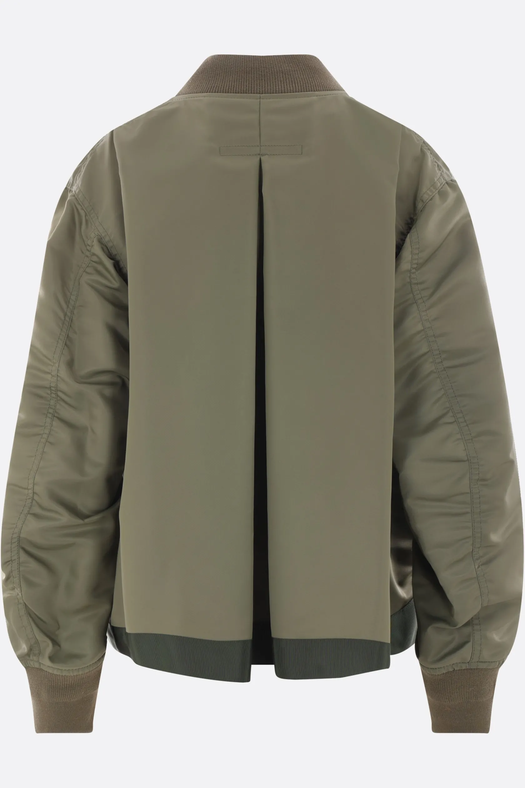Capispalla>SACAI bomber oversize in twill di nylon Marrone