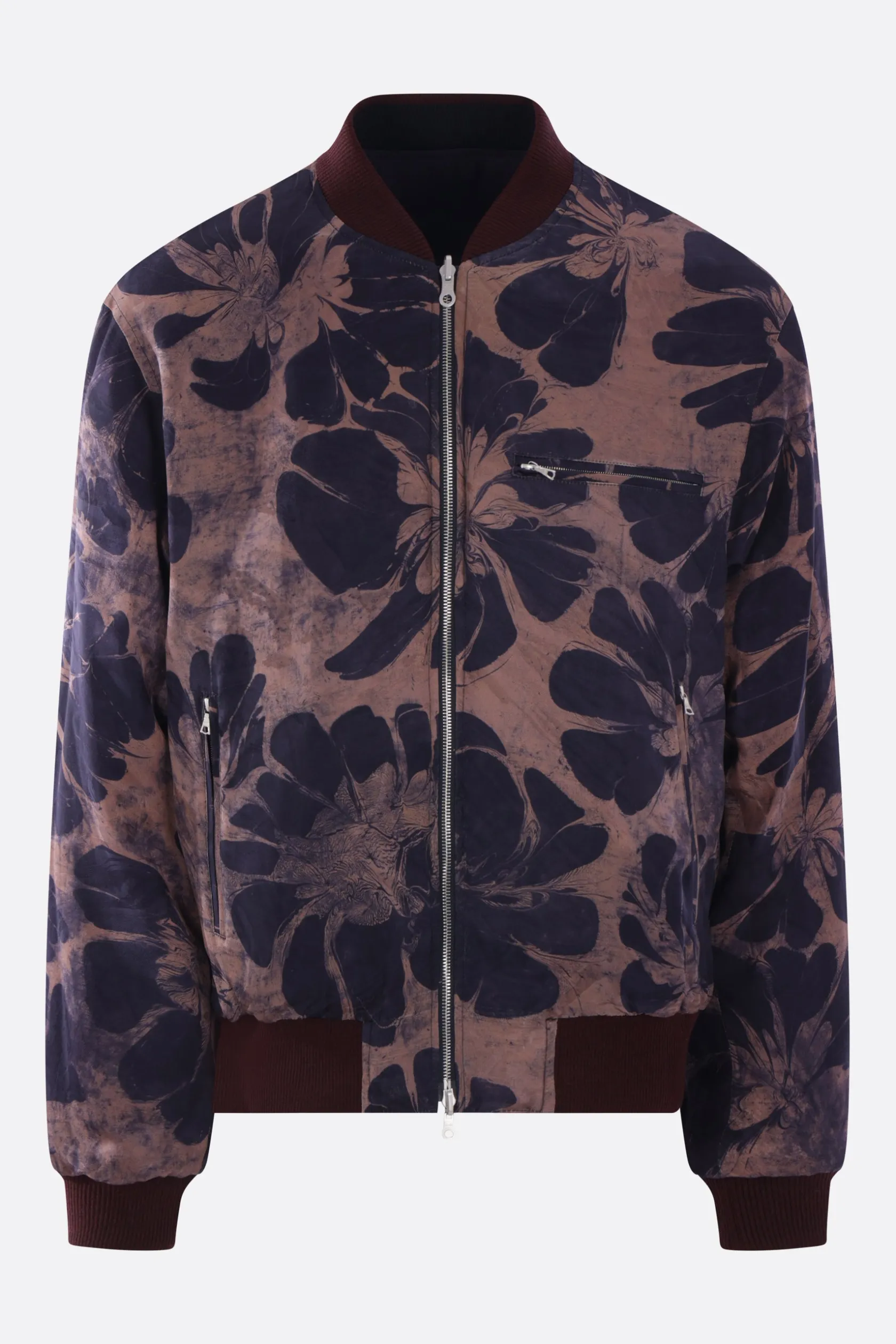 Capispalla>DRIES VAN NOTEN bomber reversibile Volker in twill Blu