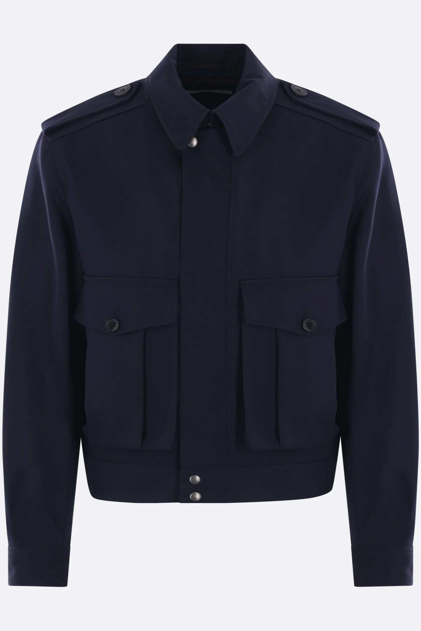 Capispalla>DRIES VAN NOTEN bomber Vleo in gabardine Blu