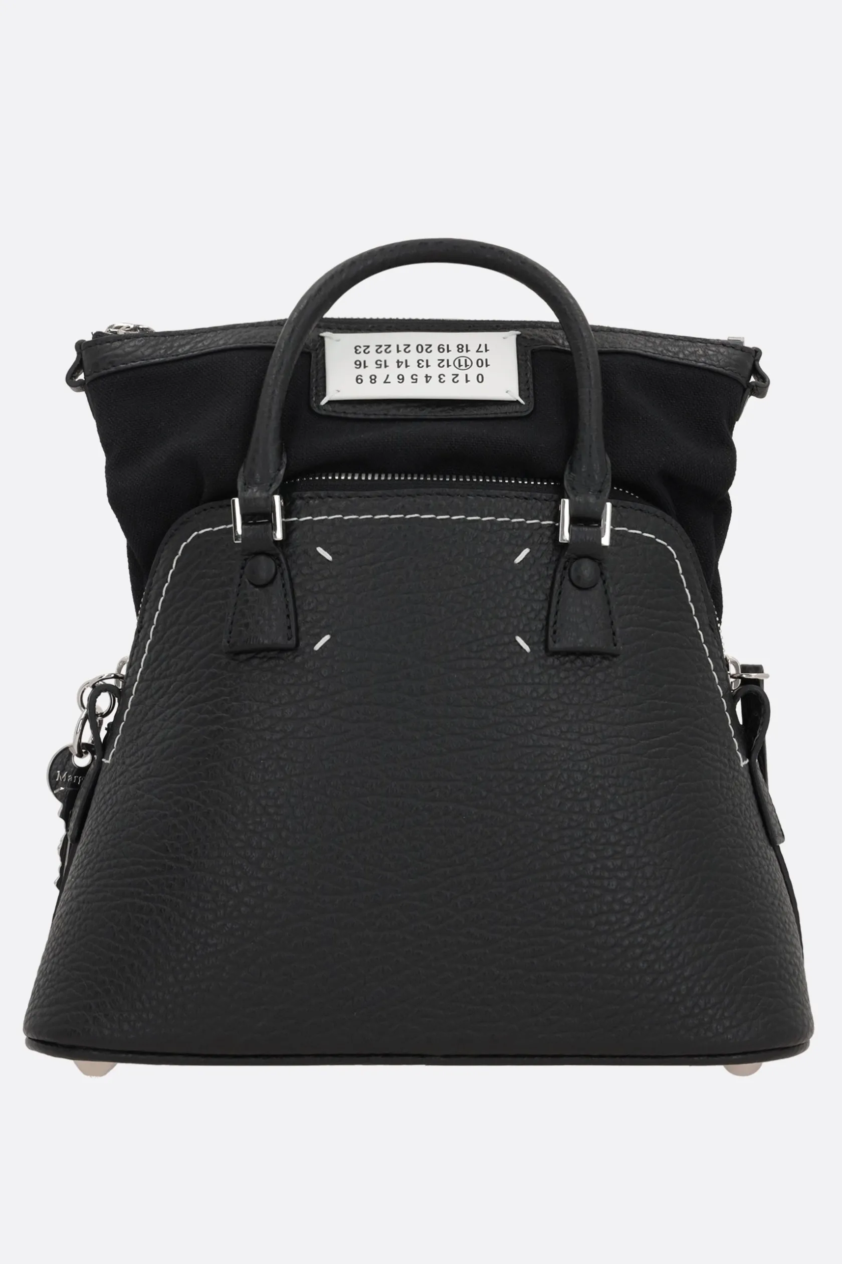 Borse A Mano>MAISON MARGIELA borsa a mano 5AC Classique mini in pelle martellata Nero