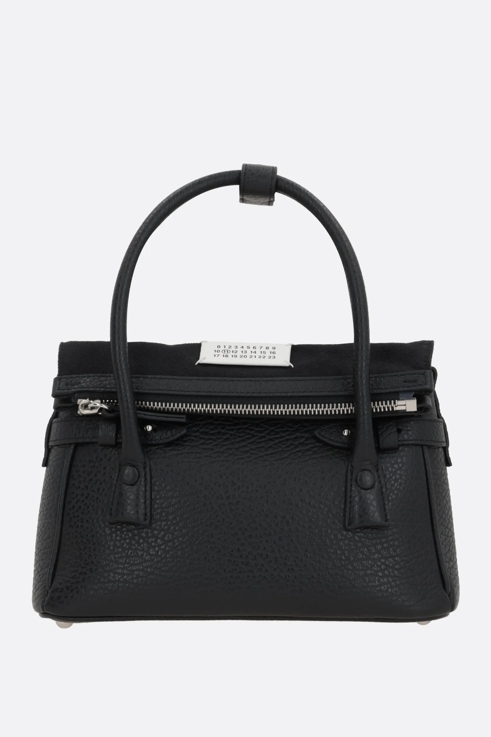 Borse A Mano>MAISON MARGIELA borsa a mano 5AC East West small in pelle martellata Nero